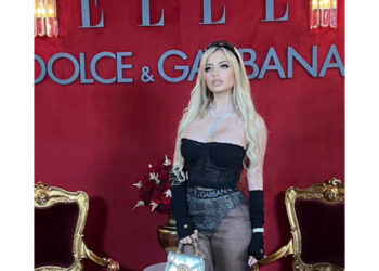 Mandana Bolourchi’s look wearing a sparkly Dolce Gabbana at a super-elite intimate dinner in West Hollywood earns her more admiration